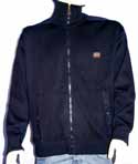 Mens Navy Full Zip High Neck Wool Mix Sweater