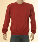 Paul & Shark Mens Rust with Shoulder Pads Round Neck Cotton Sweater
