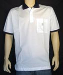 Mens White/Blue Polo Shirt