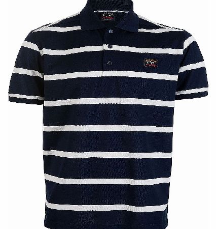 Navy  White Stripe Polo