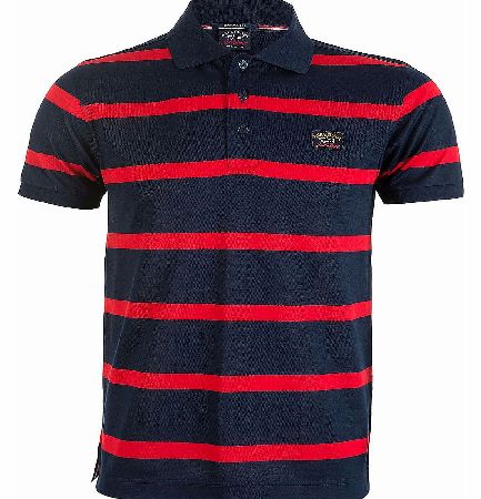 Red  Navy Stripe Polo