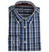 Paul and Shark Blue and White Check Long Sleeve