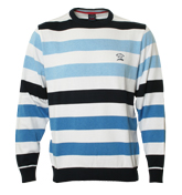 Paul and Shark Blue and White Stripe Sweater