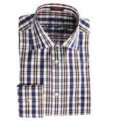 Paul and Shark Blue, Brown and White Check Long