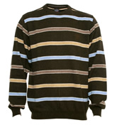 Paul and Shark Brown and Blue Striped Sweater