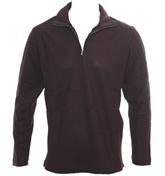 Paul and Shark Dark Brown 1/4 Zip Long Sleeve