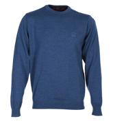 Paul and Shark Mid Blue Crew Neck Sweater