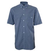 Paul and Shark Navy and Blue Small Check Short