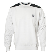 Paul and Shark White `Rocket` Sweater