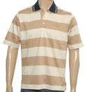 Beige Stripe Cotton Polo Shirt