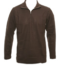 Paul and Shark Dark Brown 1/4 Zip Long Sleeve Polo Shirt