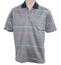 Paul and Shark Grey Stripe Polo Shirt
