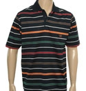 Navy and Multi-Coloured Stripe Polo Shirt