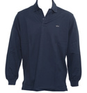 Paul and Shark Navy Long Sleeve Pique Polo Shirt