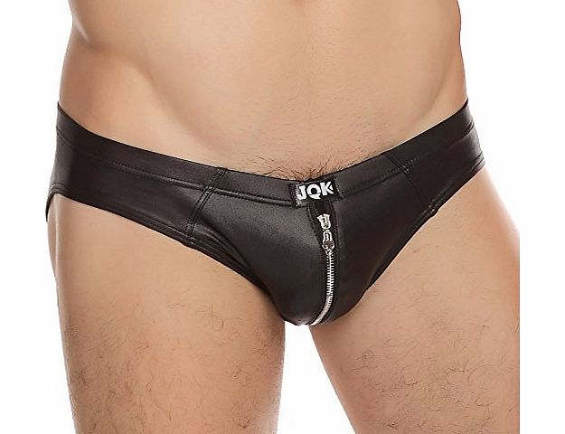 Paul Jones Sexy Mens Zipper Decorated Underwear Y-Front Briefs 3 Size S~L (L, black)