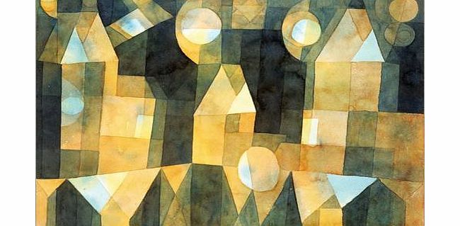 Paul Klee Poster 70 x 50 cm: Three Houses and a Bridge, 1922 by Paul Klee / Bridgeman Art Library - high quality art print, new art poster