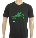 Black T-Shirt with Green Design