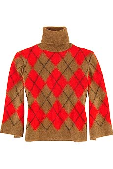 Paul Smith Blue Cropped Argyle sweater