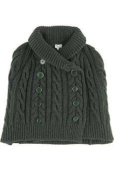 Double breasted wool cape