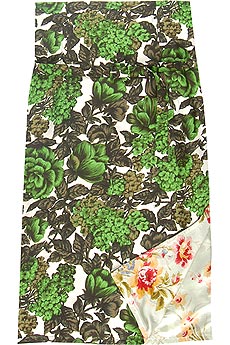 Paul Smith Blue Floral print high-waisted silk skirt
