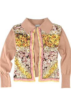 Paul Smith Blue Floral silk panel cardigan