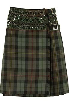 Paul Smith Blue Mirror embellished kilt