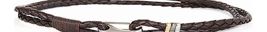 Paul Smith Brown Leather Wrap Bracelet