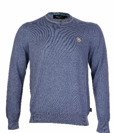Paul Smith Classic Crew Neck Logo Jumper Blue