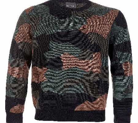 Paul Smith Khaki Camo Jacquard Sweater