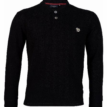 Paul Smith Long Sleeve Black Polo Shirt