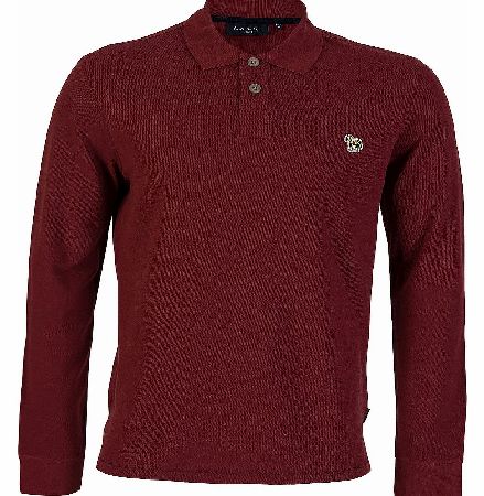 Paul Smith Long Sleeve Burgundy Polo Shirt