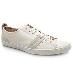 Male P.S West Leather Upper Fashion Trainers in White