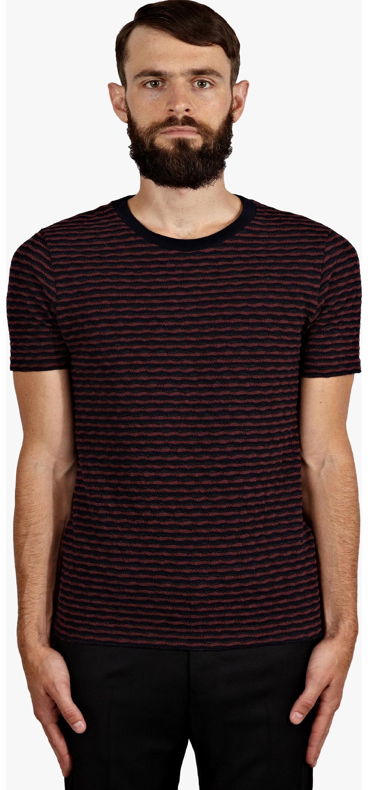 Mens Woven Jacquard Stripe T-Shirt