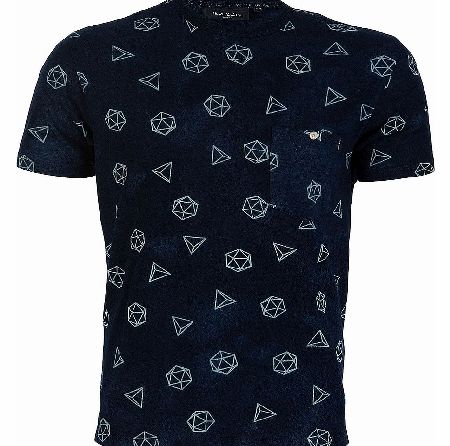 Navy Diamond All Over Print T-Shirt