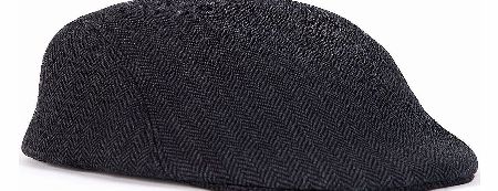 Paul Smith Navy Herringbone Pattern Flap Cap