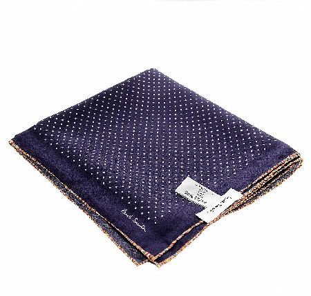 Paul Smith Navy Pin Polka Dot Multi Edge Scarf
