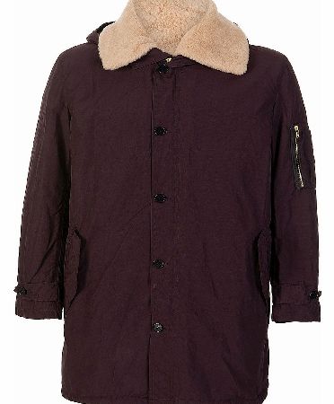 Paul Smith Purple Faux Fur Down Filled Parka