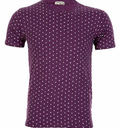 Slim Fit Polka Dot T-Shirt Purple