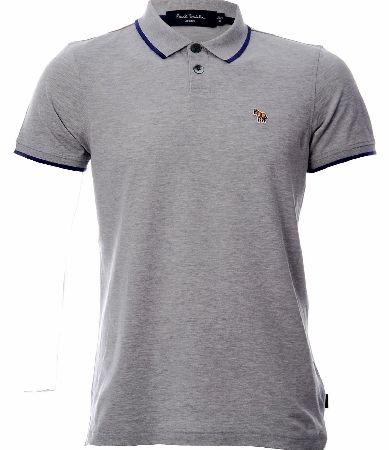 Paul Smith Stripe Collar Polo Grey