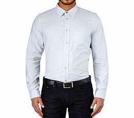 Paul Smith White and blue striped cotton blend shirt
