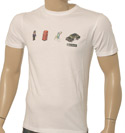 Paul Smith White Short Sleeve Cotton T-Shirt With Police/Taxi Logo
