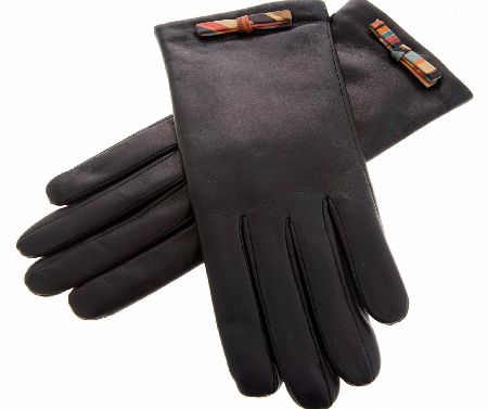 Paul Smith Womens Swirl Bow Leather Gloves