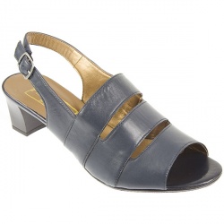 Pavacini Female Cad514 Leather Upper Comfort Sandals in Blue, Brown, Navy
