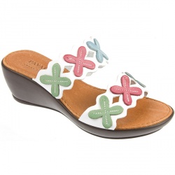 Female Des505 Leather Upper Leather Lining Comfort Small Sizes in WHITE MULTI