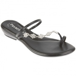 Pavacini Female Fad701 Leather Upper Party in Black, Silver