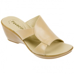 Pavacini Female Fad756 Leather Upper Leather Lining Mules in Beige