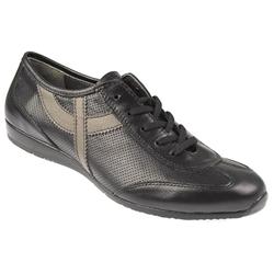 Pavacini Female SNI1000 Leather Upper Leather Lining Casual Shoes in Black-Grey