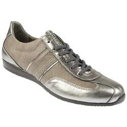 Pavacini Female SNI1001 Leather Upper Leather Lining Casual Shoes in Dark Grey Metallic