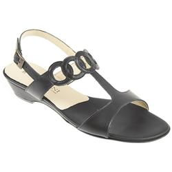 Pavacini Female Zod758 Leather Upper Leather Lining Comfort Sandals in Black