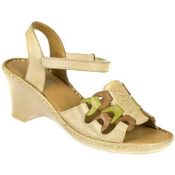 Pavers Comfort Female Iris Leather Upper Leather Lining Comfort Sandals in Beige, Burgundy